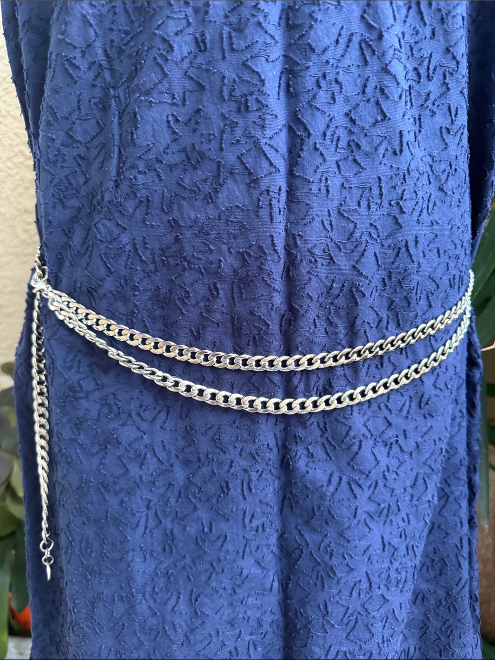 Vintage Silver Double Chain Waist Belt - Women's Accessory